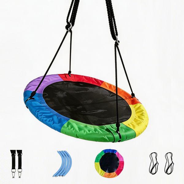 100cm Rainbow Children's Swing Adjustable Outdoor/Backyard, Children's Gift