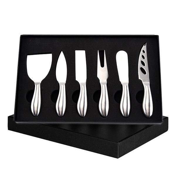 6Pcs Cheese Knife Set Stainless Steel Forks Kitchen Party Christmas Gift