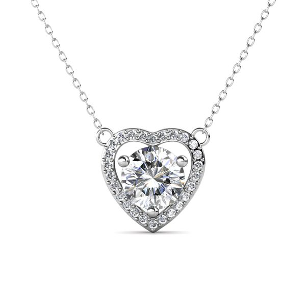 Celèsta 925 Sterling Silver 1.00ct Moissanite Heart Necklace