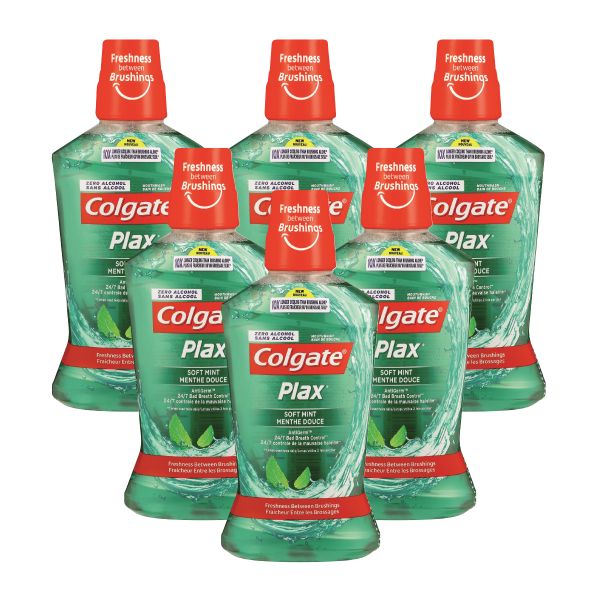 Colgate Plax Mouthwash, Soft Mint, Bulk Offer - 6 X 500ml