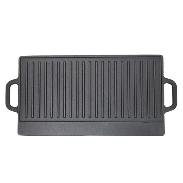 Grill Griddle Pan Double Sided Cast Flat Rectangular for Stove Top