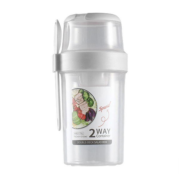 760ml + 310ml Transparent Seal Lock Two-Way Container Set YL-301