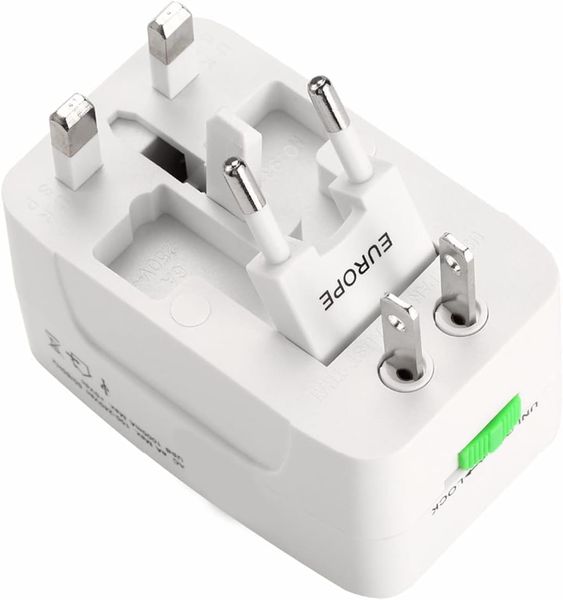 Universal Travel Adapter Surge Protection, USB Charging Port Power Plug