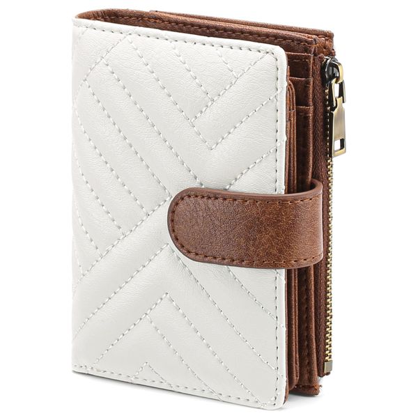 Women's RFID Blocking Trifold Wallet - Soft PU Leather - White