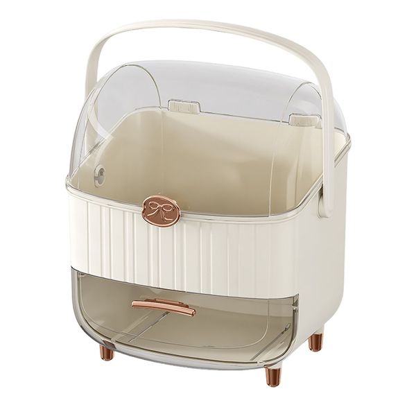 Portable Makeup Organizer with Drawer - Cosmetic Storage Box