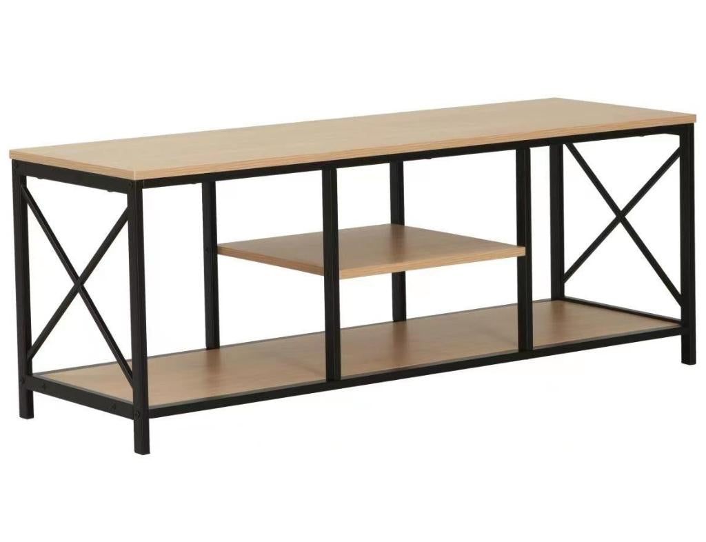 TV Stand, Multipurpose Living Room Table with Shelves Cream Country