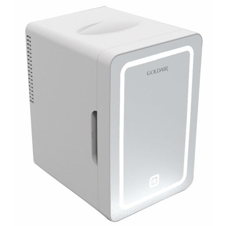 Goldair 6LT Compact Beauty Cooler with Mirror & LED Light - WHITE GMR-600 Image