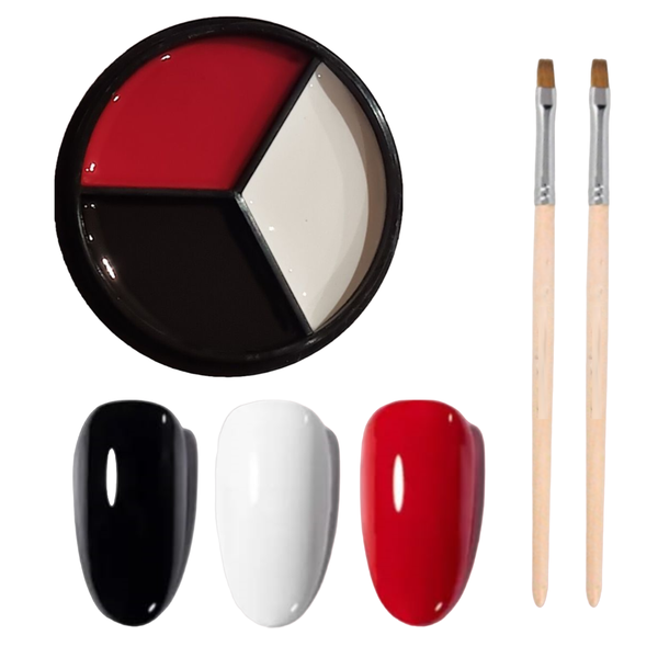 Solid Cream Gel Nail Polish (3 in 1) + Applicator Brushes
