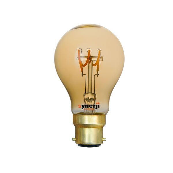 Synerji Dimmable Decorative Classic Filament Lamp 3w Amber BC