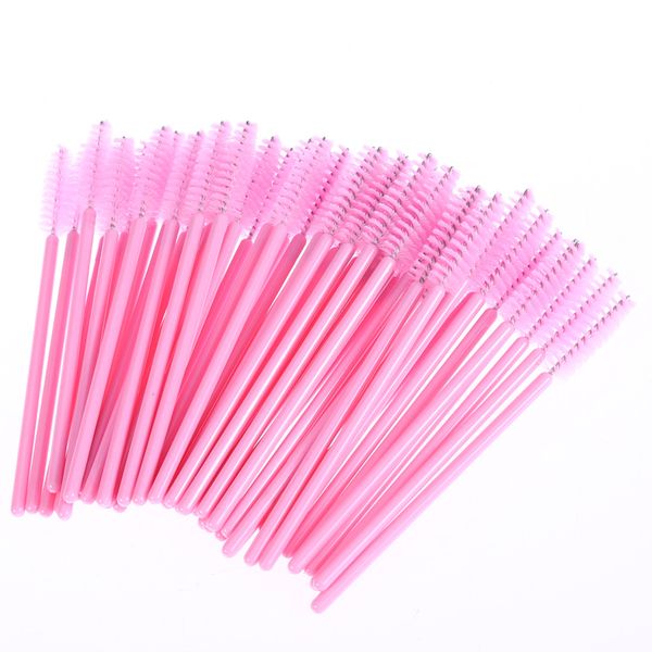 Mascara Wand Pink Spoolie brushes Pack of 25