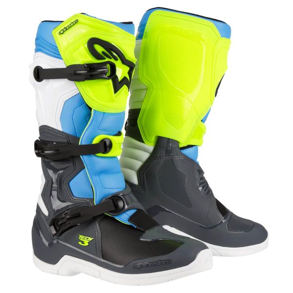 Alpinestars - Tech 3 Enduro/Mx Boots - Grey/Yellow/Cyan