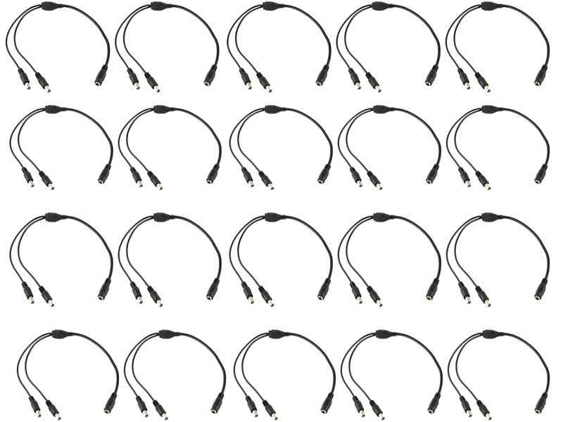 Zatech DC Power 1F to 2M DC Splitter Cable Pack of 20