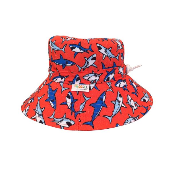 Kids Bucket Sun Hat Orange Sharks