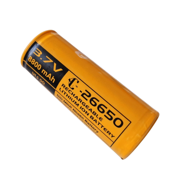 26650 Lithium Ion Rechargeable Battery 8800mAh 3.7V - Single Cell