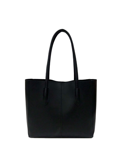 Stylish Large Capacity Shoulder Bag with Double Handle - Black