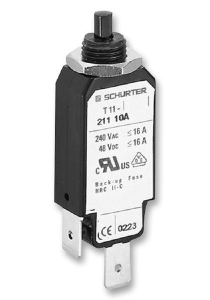 Schurter (T11-211-10) Thermal Circuit Breaker, T11 211, 10 A, 1 Pole
