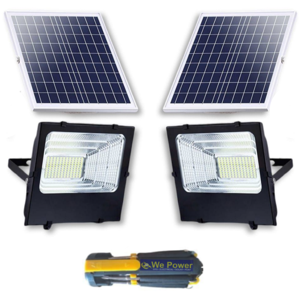 Solar Floodlight Two Ausma 100W Solar Floodlights &amp; Screwdriver Set