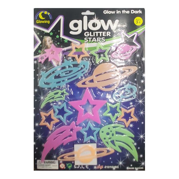 Glow in The Dark Stars &amp; Planets Sticker Pack -17 Pieces