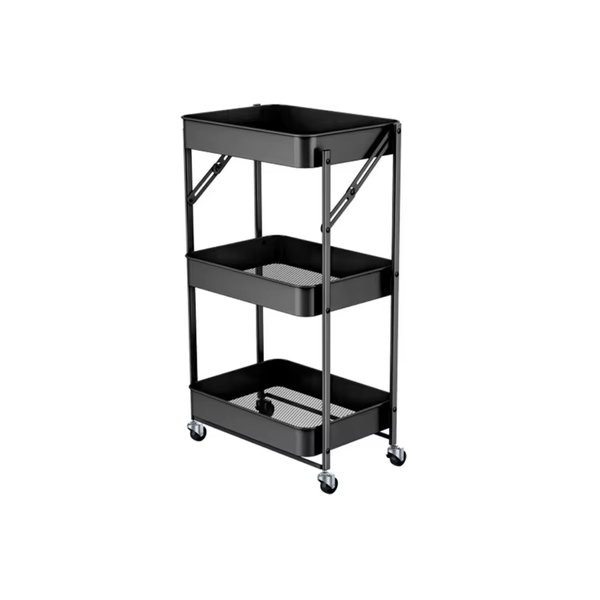 3 Tier Steel Trolly with Wheels 89x44x30cm