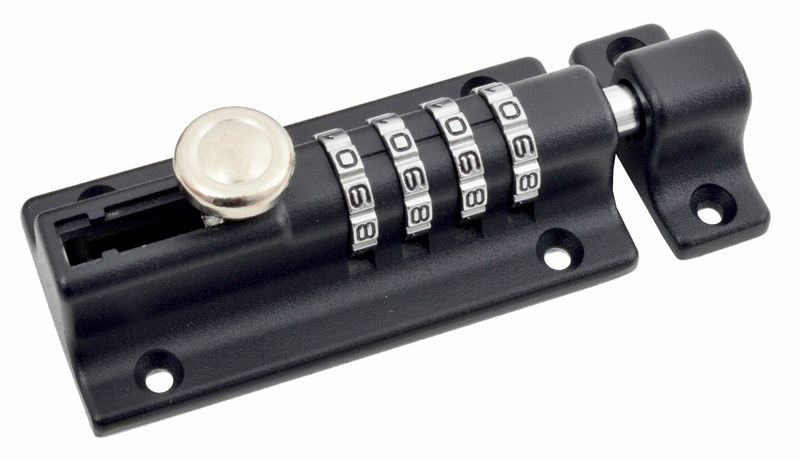 Sanlic Jaguar 100mm Black Security Sliding Combination Lock Bolt