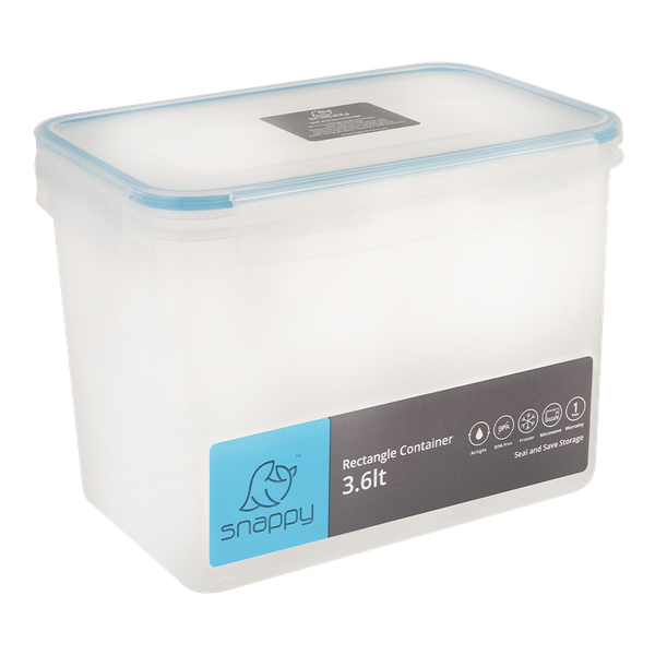 Snappy Food - Rectangular Food Storage Container - 3.6 Litre