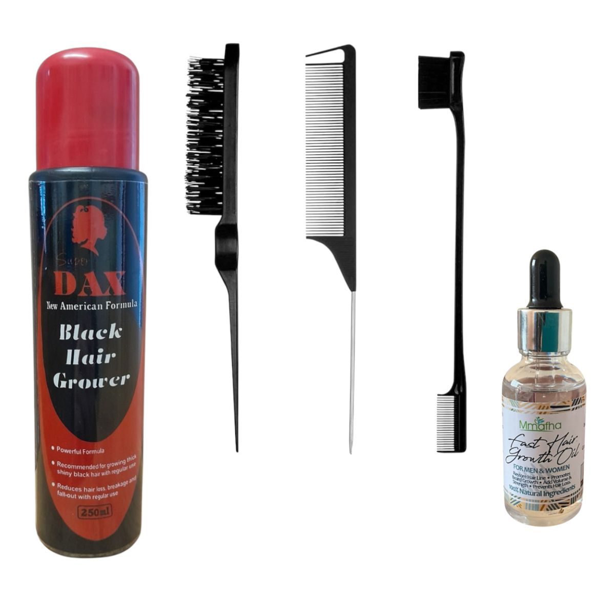 Dax Black Hair Grower - 250ml with 3 Combs Set & Hair Growth Oil