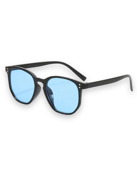Men Tinted Lens Polarized Sunglasses retro Frame -Blue - 56