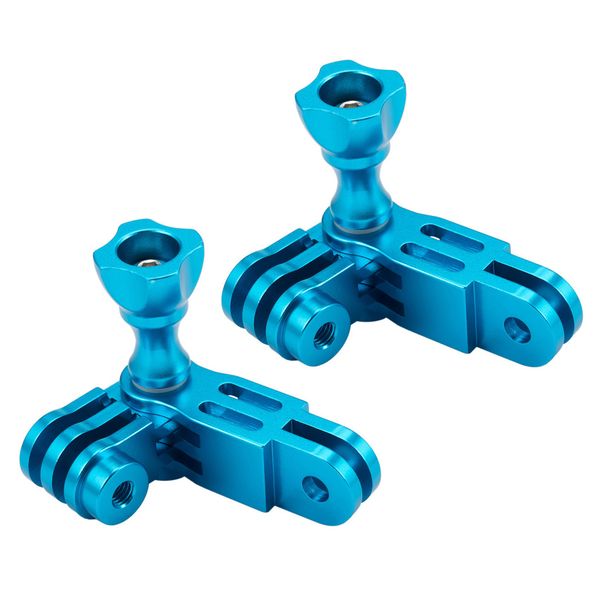 Aluminium Alloy Three-Way Pivot Arm Mount For Gopro Sport Camera Blue
