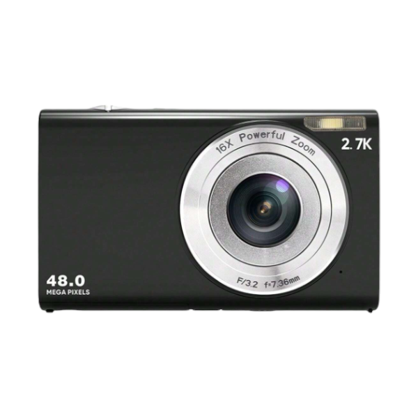 2.7K QHD Video Recording Digital Camera With 16X Digital Zoom - Black
