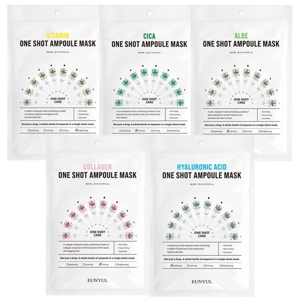 Eunyul Korean Oneshot Ampoule Facial Skin Sheet Mask 5packs