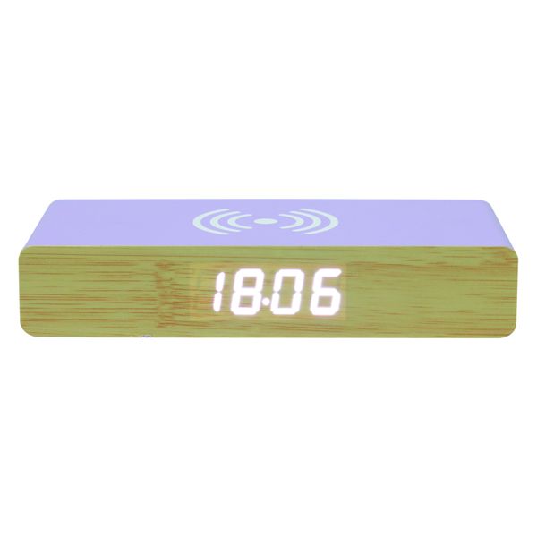 Wireless Charger &amp; Alarm Clock - Wooden