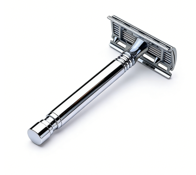 Manual Safety Razor - Chrome Plated Premium Men's Shaving Tool 1 Piece