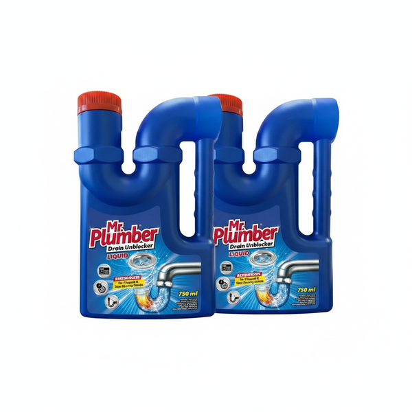 Mr Plumber Drain Unblocker Liquid 750ml for Effective Drain - 2 Pack