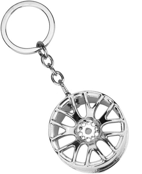 Wheel Rim Key Chain - Silver