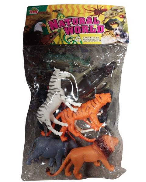A Packet Of Wild Animals Toys To Play With.