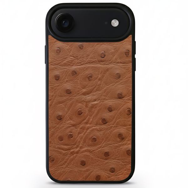 Genuine Ostrich Leather Phone Case Compatible with iPhone 17 Range