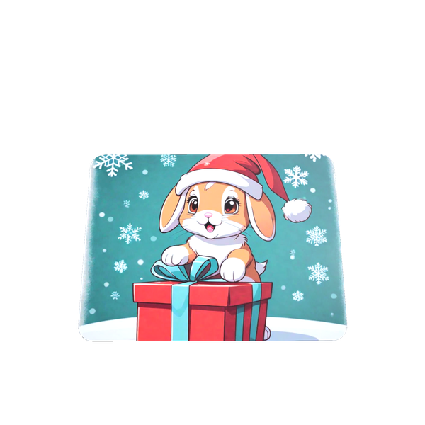Cute Christmas Bunny Mouse Pad - Festive Gift for Kids &amp; Adults