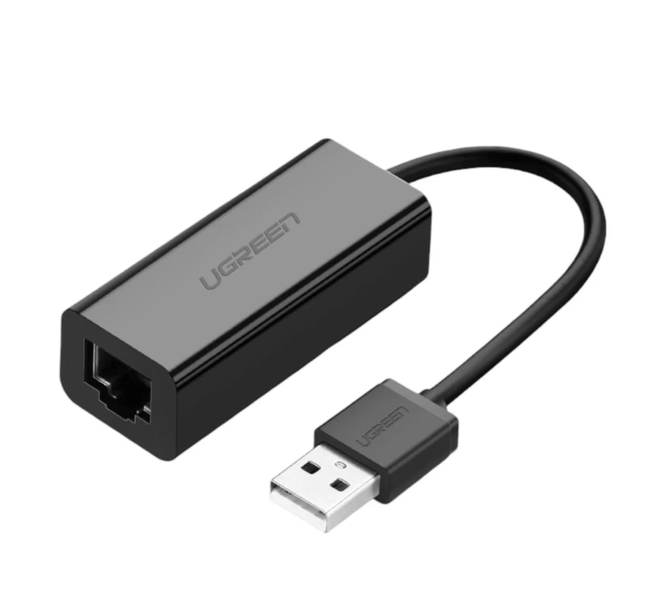 UGREEN CR110 USB 2.0 to RJ45 Ethernet Adapter -Sleek Black Wired Connection