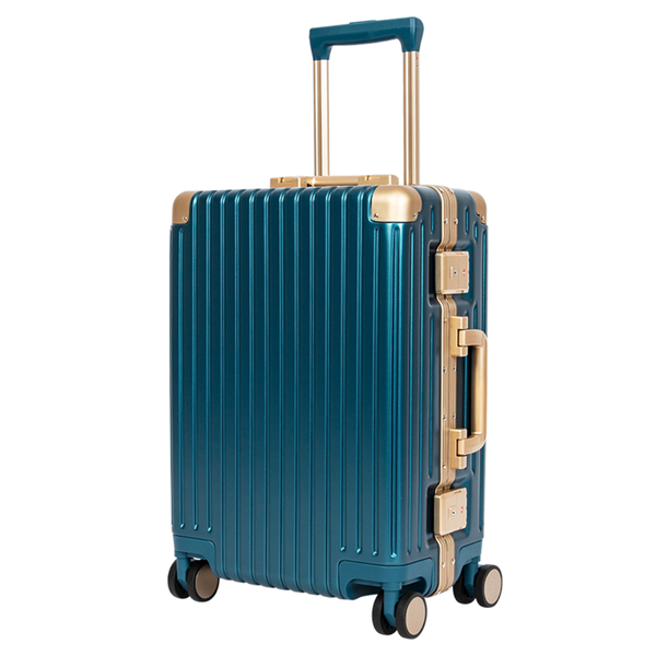 Classic Aluminum Frame Travel Suitcase - 20 inch - Blue