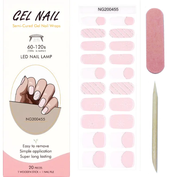 UV/LED Semi Cured Gel Nail Wraps 455