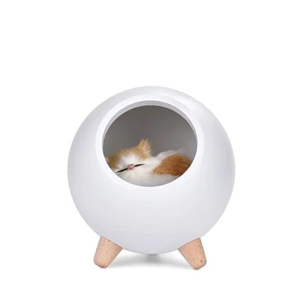 Rechargeable Portable Bedside Lamp Pet LED Night Light With Speaker