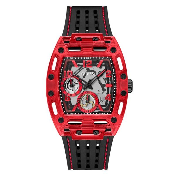 Guess Men's Red Rubber Strap Watch - GW0499G4