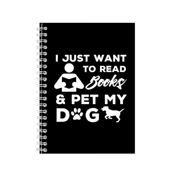 Books And Dogs Notebook Pet Gift Idea Writing Book Notepad Pad 43