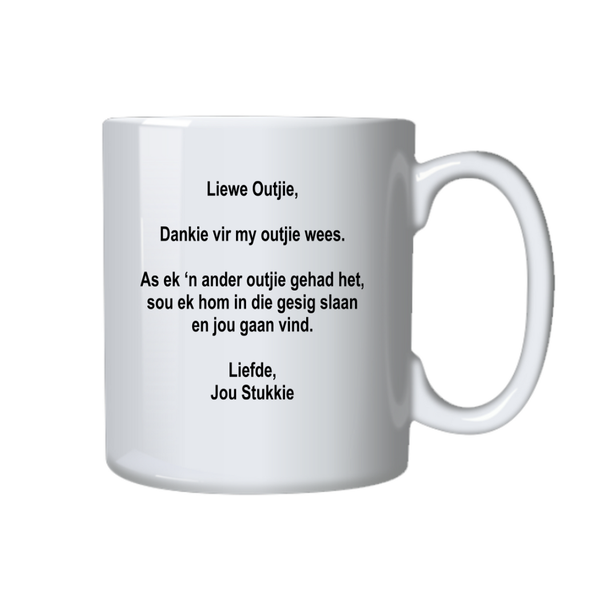 Boyfriend Dankie Vir Outjie Wees Valentines Birthday Gift Afrikaans Mug