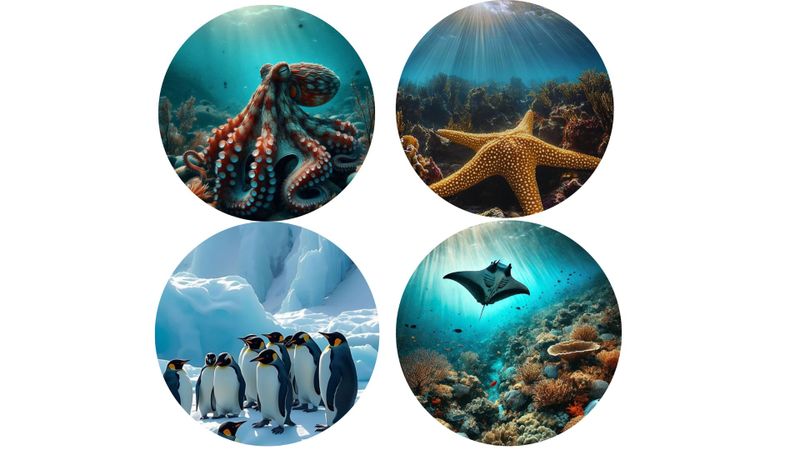 Stylish Ocean Theme Coaster Gift Set - Heat-Resistant Drink - Set of 4