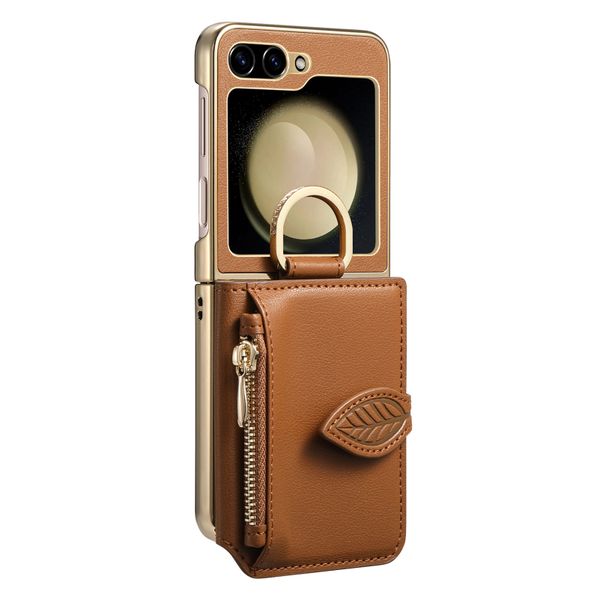 Bracket Zipper Folding Screen Phone Case Compatible with Samsung Z Flip 5