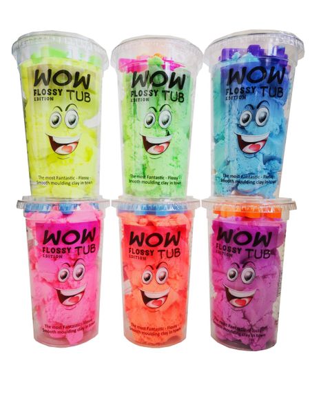 WowTub 6 Pack - Flossy Moulding Clay - Assorted colours
