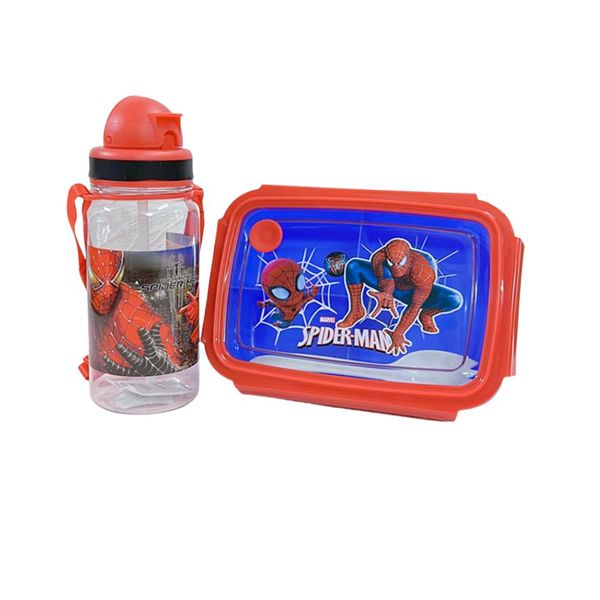 Children's Superhero Plastic Lunch Box and Water Bottle Set