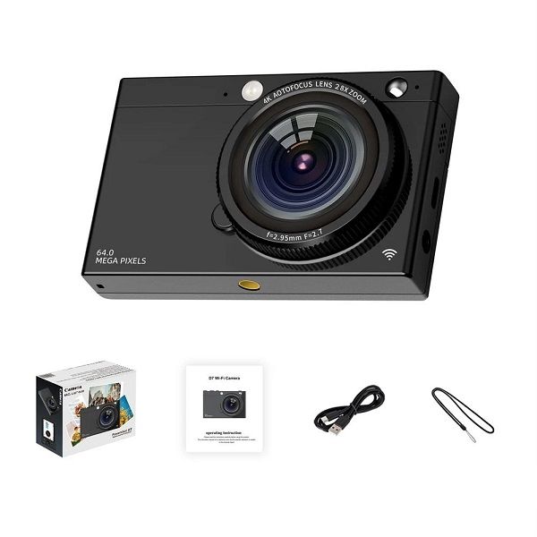 Super Electronics D7 64MP 4K Wi-Fi Camera | Vlogging Cam with IPS Screen