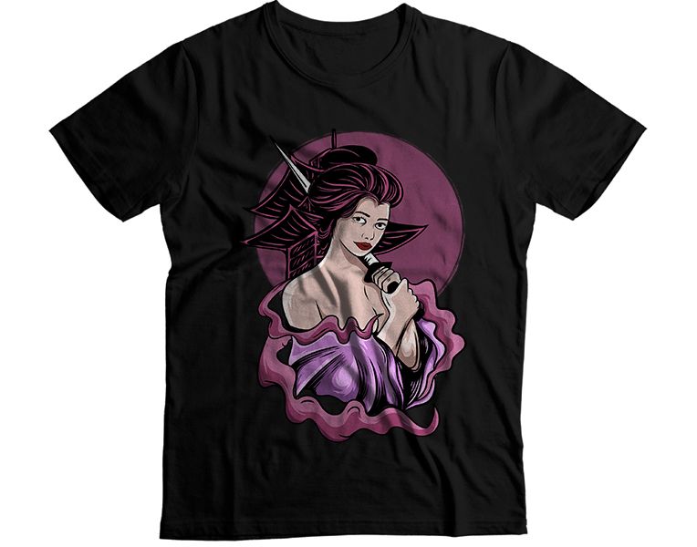 Samurai Girl with Sword T-Shirt